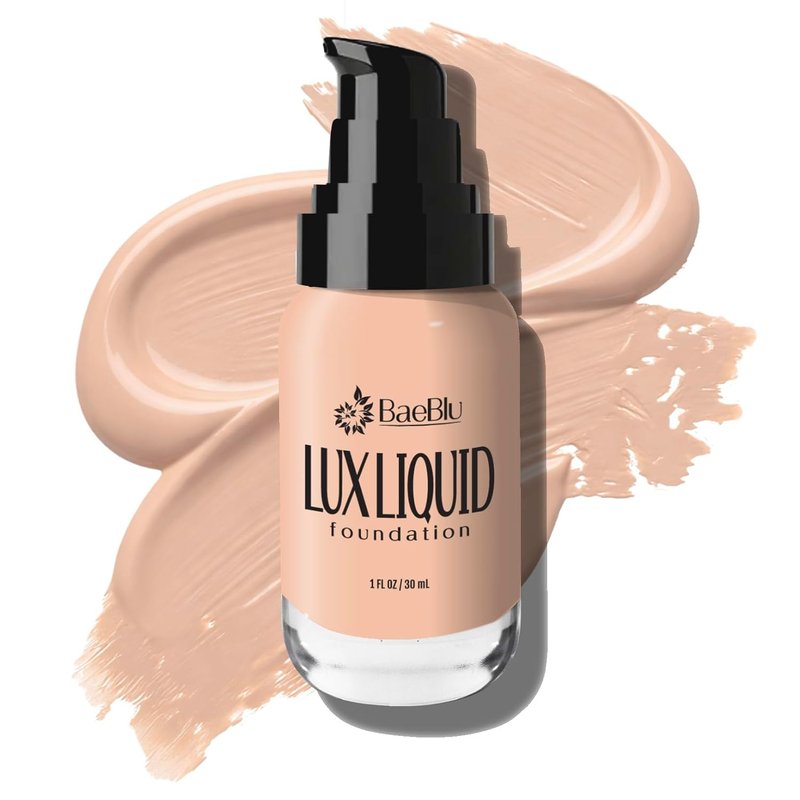 BaeBlu Organic Aloe-Based Liquid Foundation - Natural Vegan Gluten-Free | Latte Shade