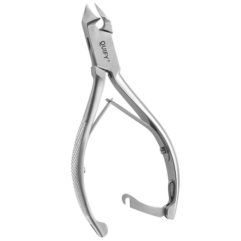 Quify Professional Toenail Cutter - Heavy Duty Stainless Steel Clippers for Thick & Ingrown Nails - Ergonomic, Sharp, and Durable Nail Trimmer for Men & Women - Moon Shape 5.5"