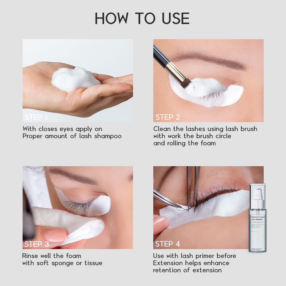 Foaming Lash Cleanser/Wash for Extensions & Natural Lashes/Makeup bubble Remover 50ml / 1.7 fl Oz