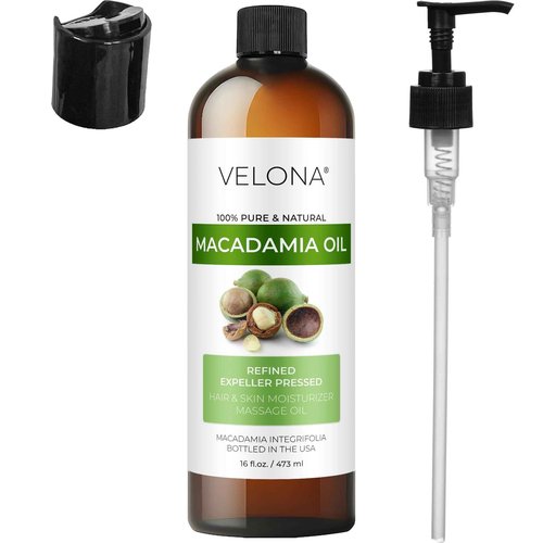 velona Macadamia Nut Oil 16 Fl Oz | 100% Pure and Natural Carrier Oil | Refined | Cooking, Skin, Hair, Body & Face Moisturizing | Use Today - Enjoy Results