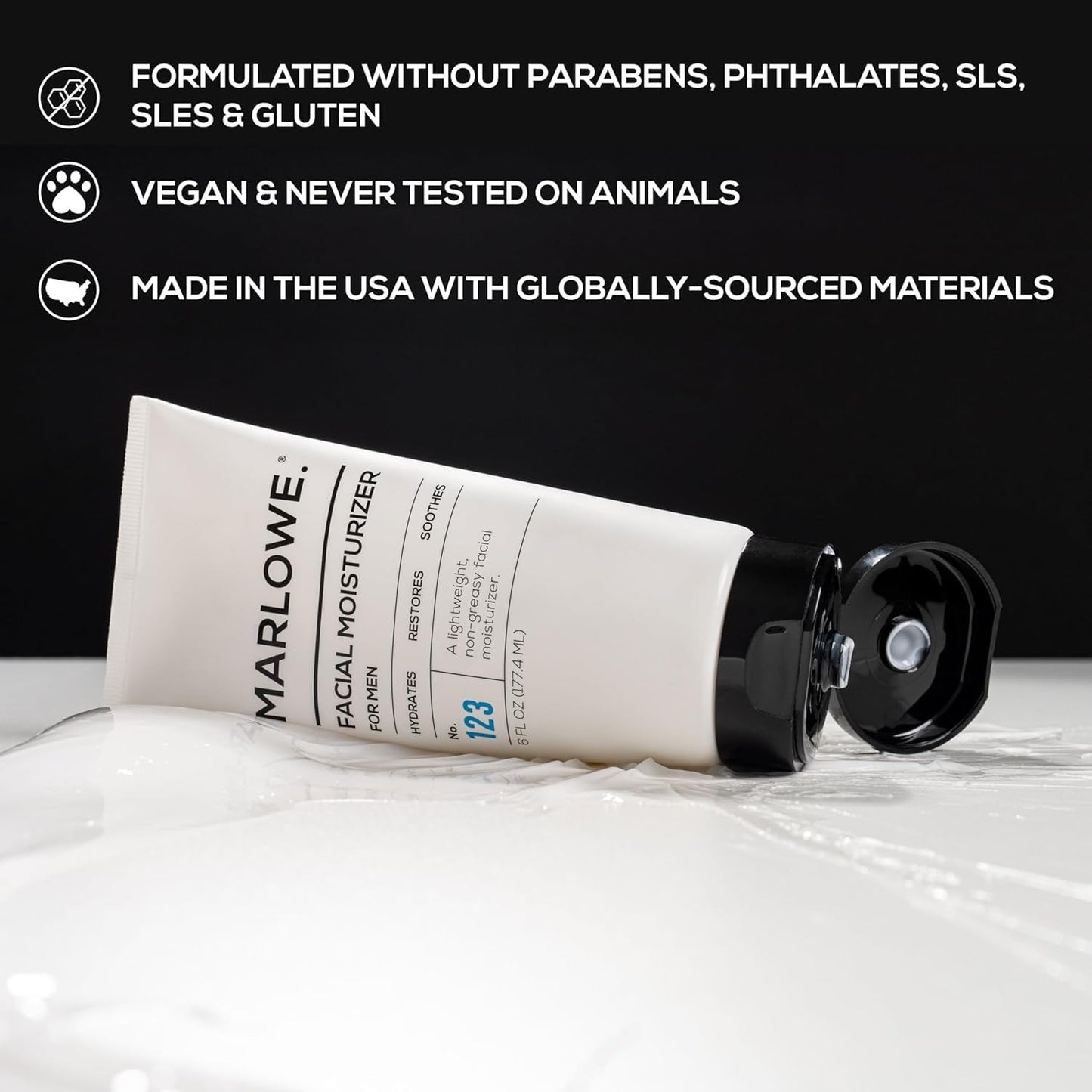 Marlowe. Men's Skin Care Set - Exfoliating Facial Scrub & Hydrating Moisturizer Duo | Vegan Daily Grooming Essentials