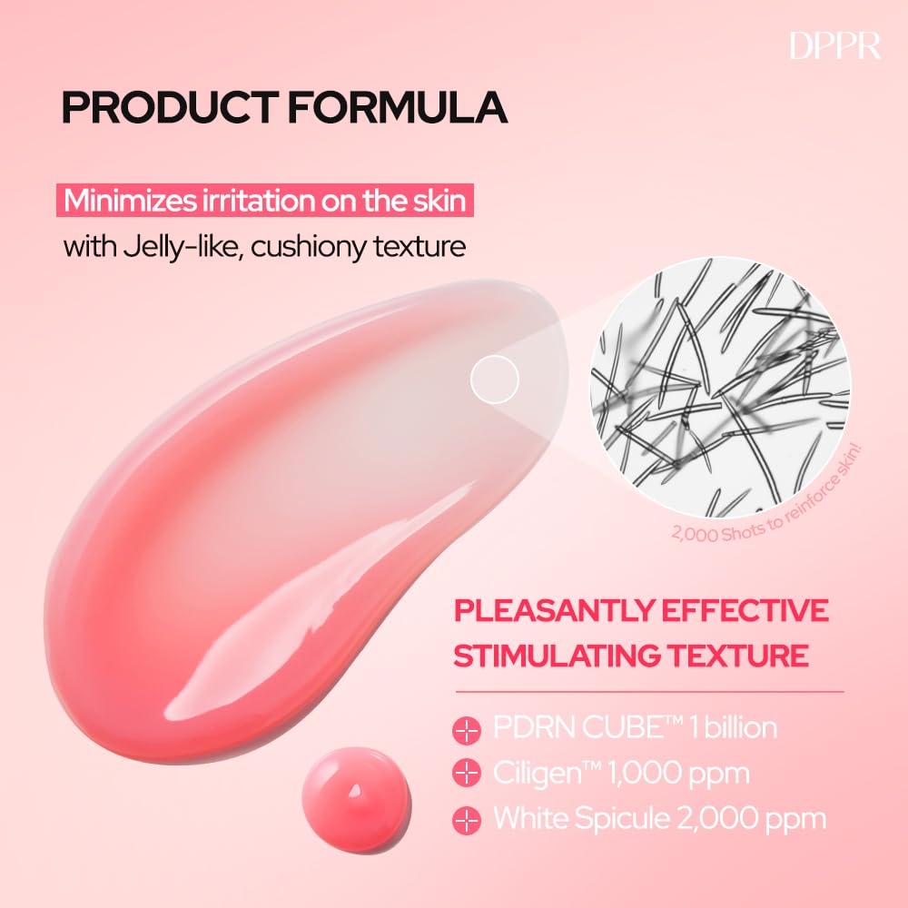 DPPR PDRNCUBE Middleshot 2000 Serum, Facial Serum for Daily Skin Care, Glass Skin, Pink Collagen Serum for Glowy Skin, Serum for Smile Lines, Korean Skincare, Niacinamide(1.01 fl.oz / 30ml)