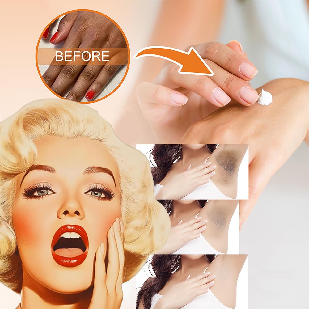 Crema para Aclarar las Axilas y Partes Intimas, Para Piel Entrepierna, Manchas Codos, Piernas Zonas, Íntimas Cara Axilas, Rodillas Cuello 50G (3 bottles loción de cuidado de axilas y partes intimas)
