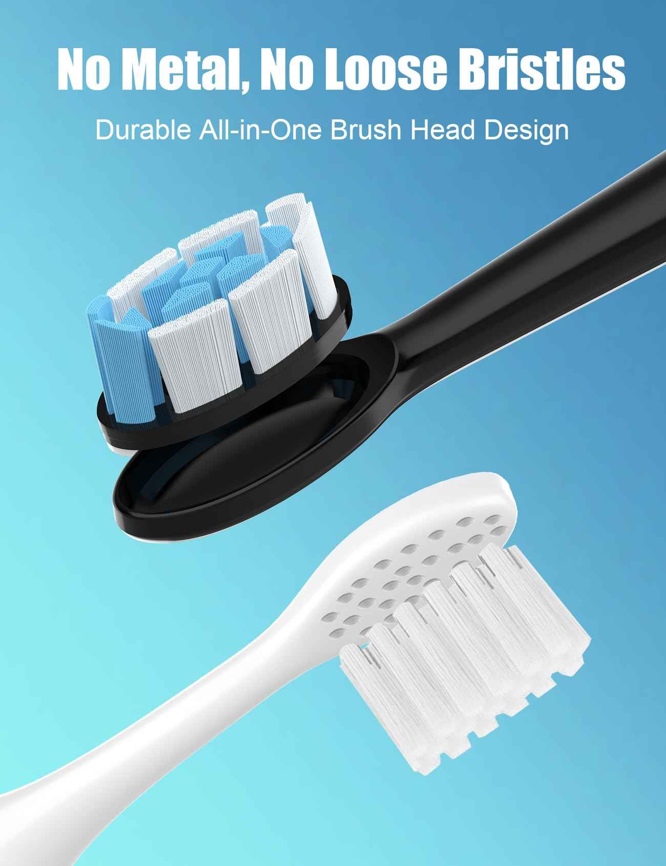 Toothbrush Replacement Heads for Philips Sonicare Electric Sonic Tooth Refill Brush Head, 10 Pack Black