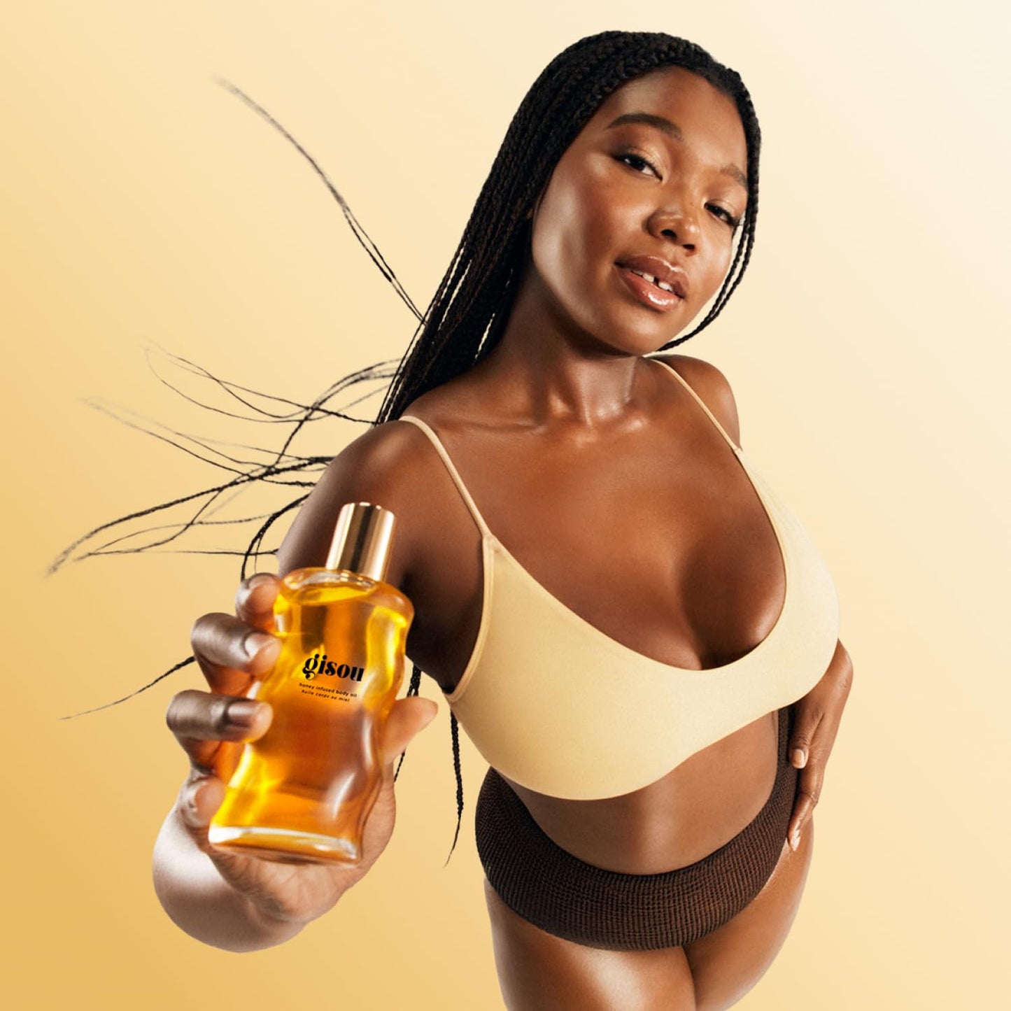 Gisou Honey Infused Body Oil Gold - Lightweight Hydrating Body Oil for Softer, Smoother Skin with Mirsalehi Honey & Bee Garden Oil Blend, 1.5 Fl Oz