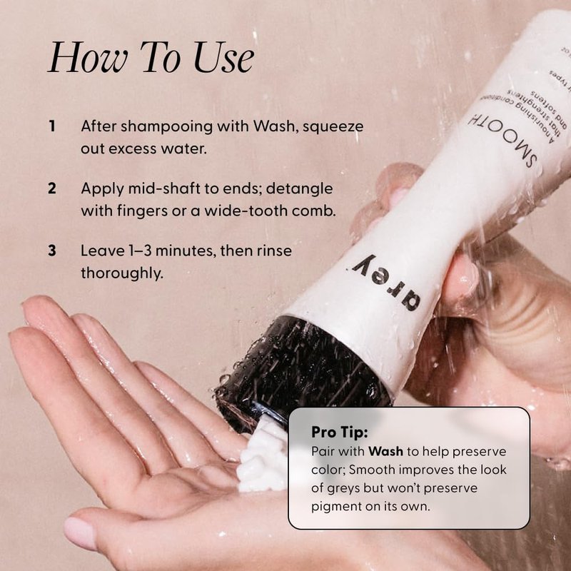 Arey Smooth Conditioner | Reduce Signs of Aging Hair | Retains Moisture & Promotes Smoothness for Fine to Medium Hair | Pair with Wash Shampoo | Vegan, Gluten-Free, & Cruelty-Free (8.45 Fl Oz)
