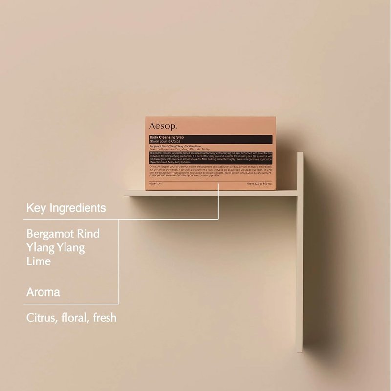 Aesop Refresh Body Cleansing Slab | Non-Drying Gentle Bar Soap Boosted With Botanical Oils | 10.9oz / 310g