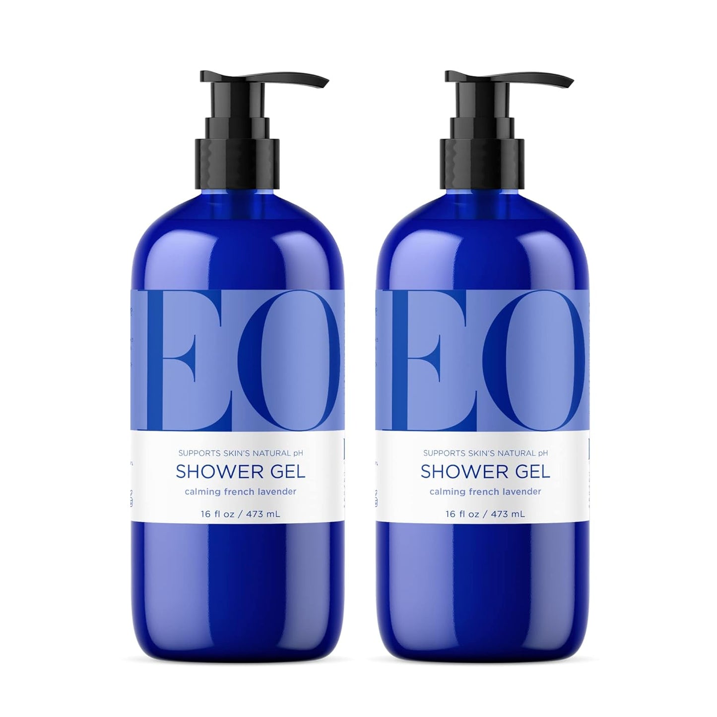 EO Shower Gel | Organic Lavender Body Wash - 16 Ounce Pack of 2, Plant-Based Skin Conditioner with Essential Oils