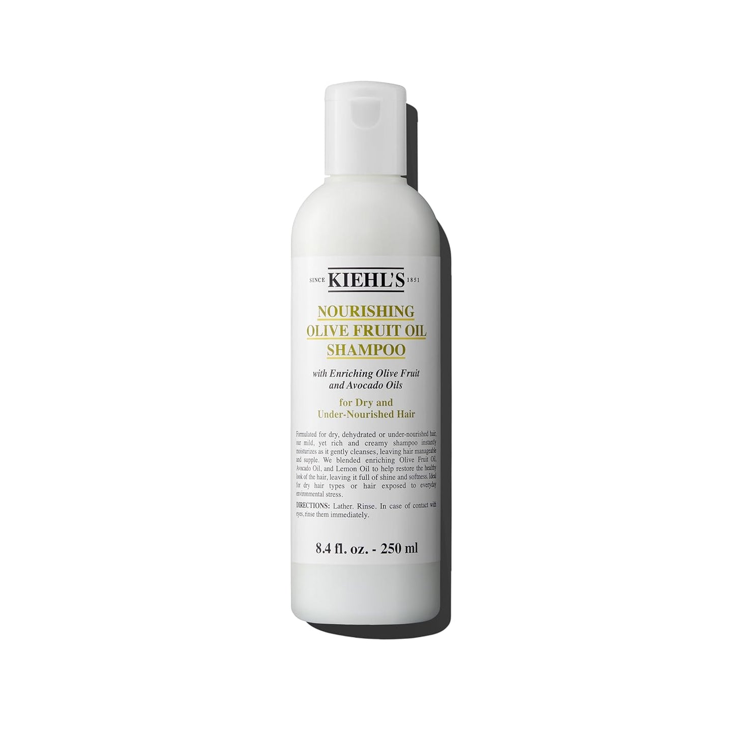 Kiehl's Nourishing Olive Fruit Oil Shampoo - Moisturizing Formula for Dry & Damaged Hair | Soft, Shiny Finish with Avocado & Lemon Oil