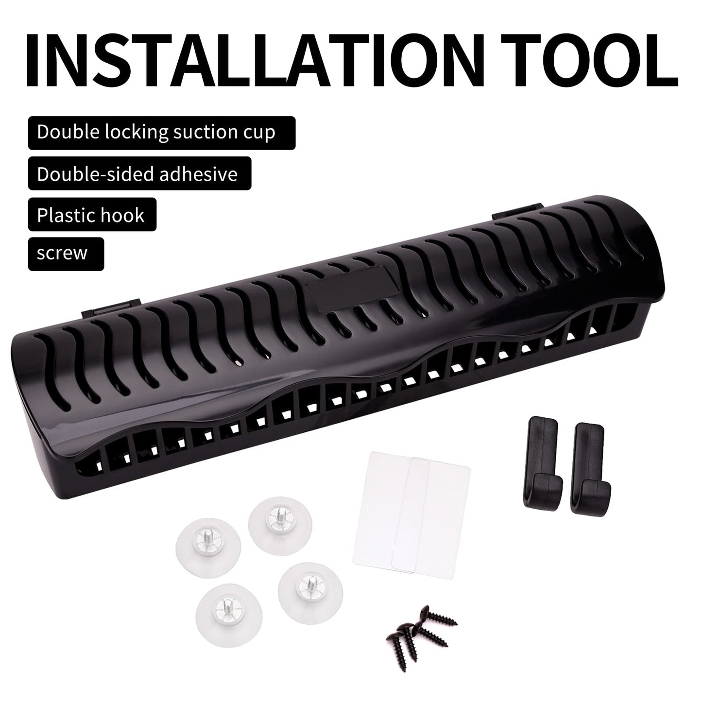 Hair Extension Holder Hair Extension Style Caddy Designed to Hold Clip-Ins, Tape-In’s, Micro Bundles and Sew-In Wefts While You Color, Wash, Style, Pack and Store (Black)