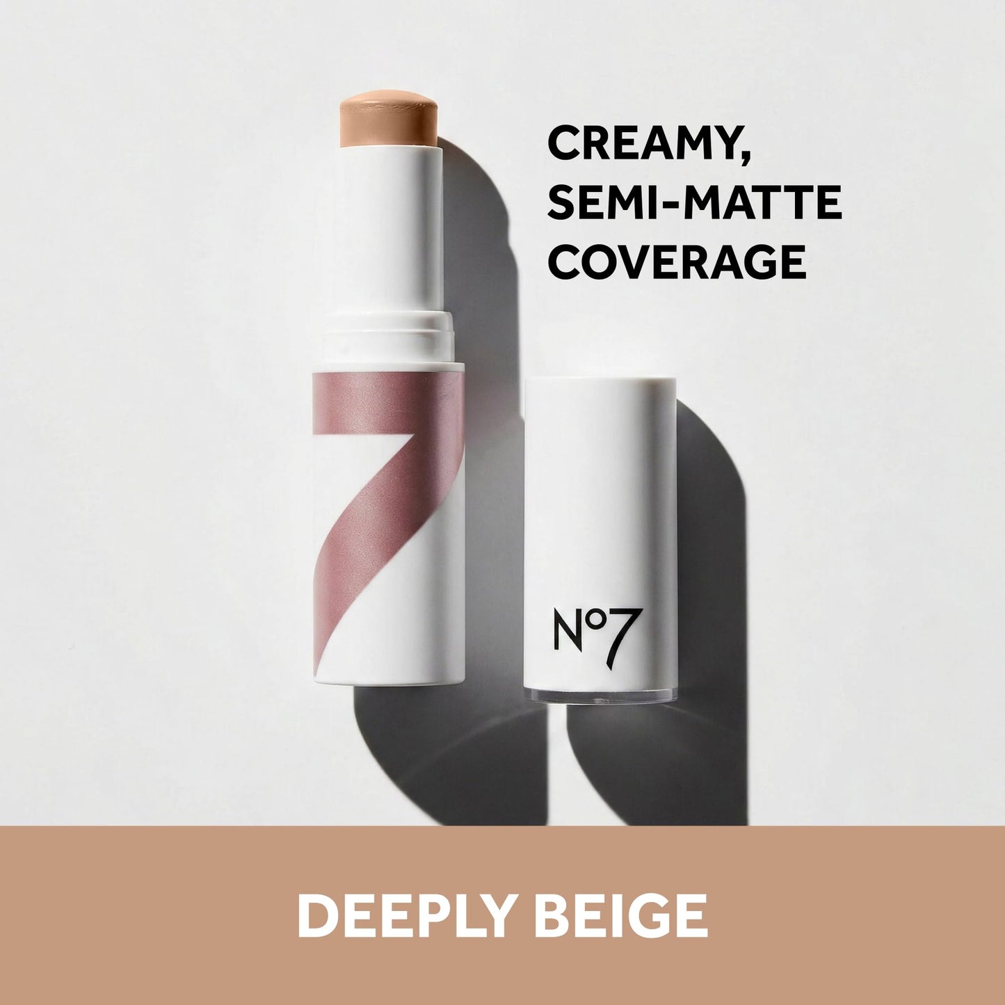 No7 Stay Perfect Foundation Stick - Long-Wear Cream Foundation with Medium, Buildable Coverage - Enriched with Squalene for a Hydrating, Non-Drying & Dewy Finish - Creme (10g)