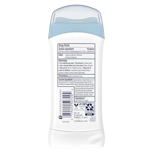 Dove Invisible Solid Antiperspirant Deodorant Stick for Women, Powder, For All Day Underarm Sweat & Odor Protection 2.6 oz 2 Count