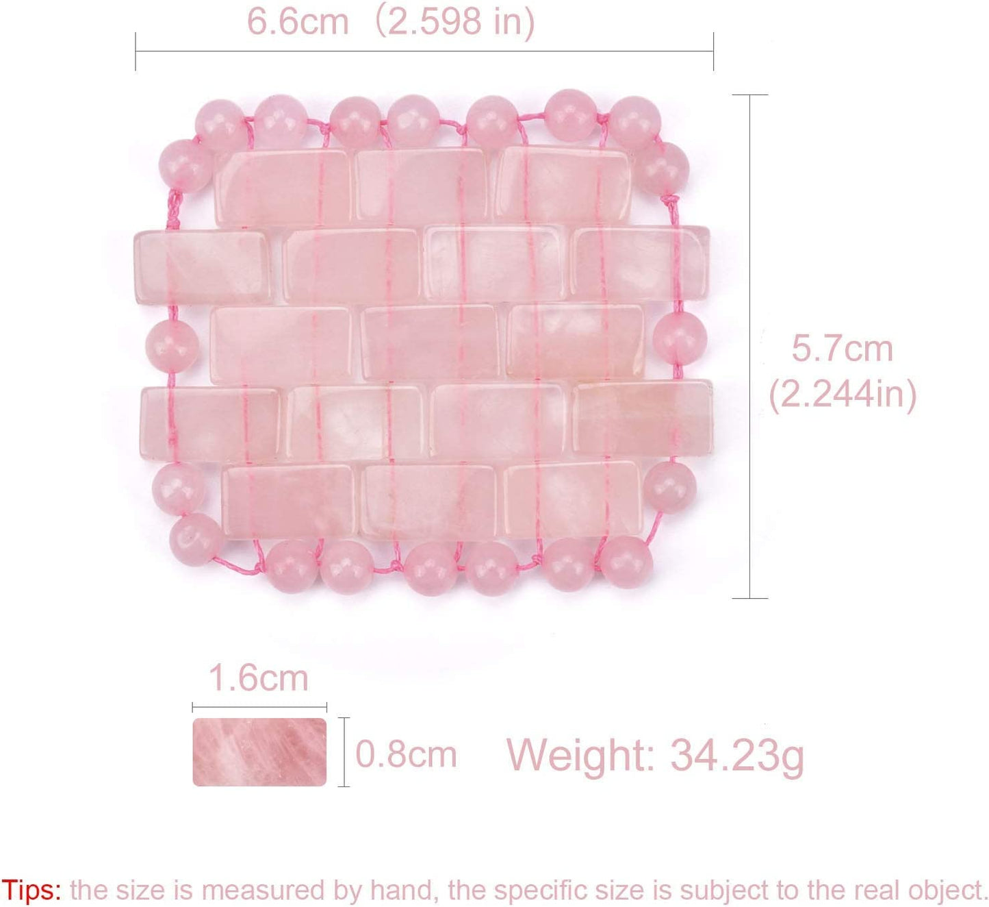 ideayard Rose Quartz Eye Mask, Mini Eye Mask Natural Quartz Mask for Eliminate Wrinkles Puffiness