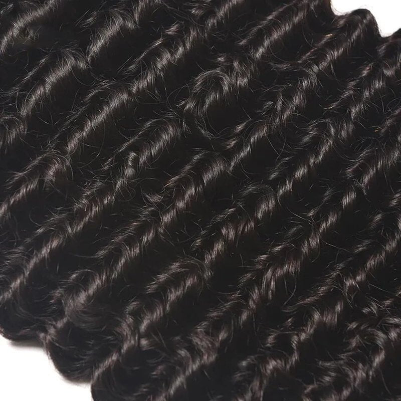 Loose Deep Wave Human Hair Bundles Natural Black Color Deep Wave Bundles Human Hair 12 14 16 Inch Double Weft Brazilian Virgin Remy Hair Extensions Loose Wave Bundle 300G