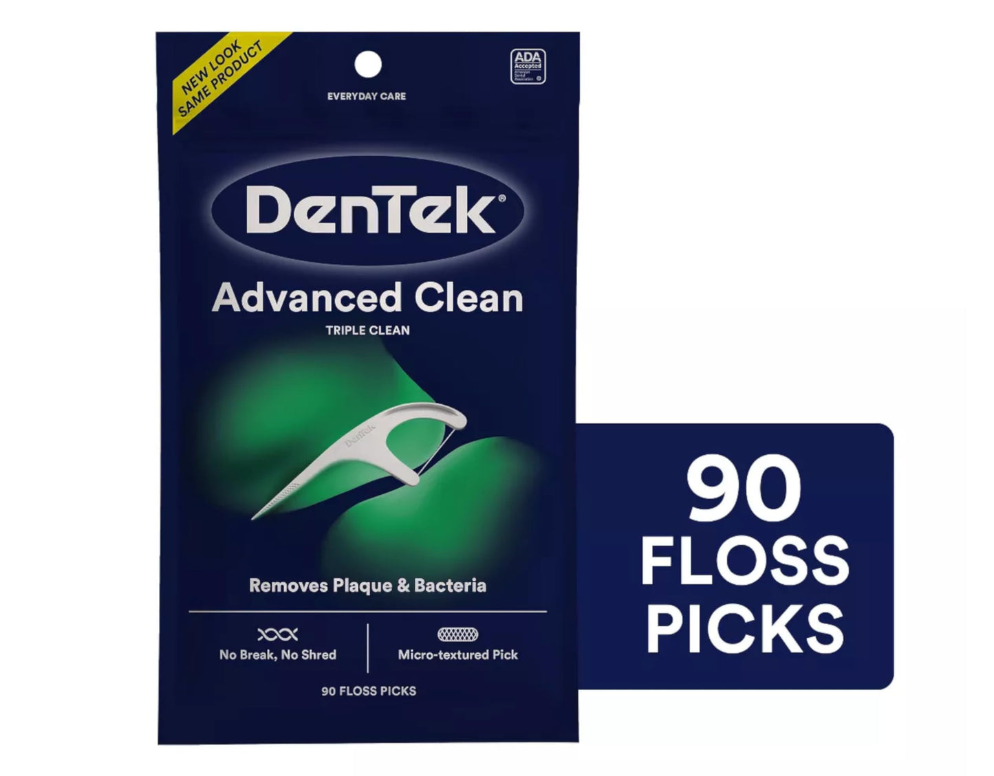 DenTek Triple Clean Advanced Clean Floss Picks 90 Count (Pack of 5)