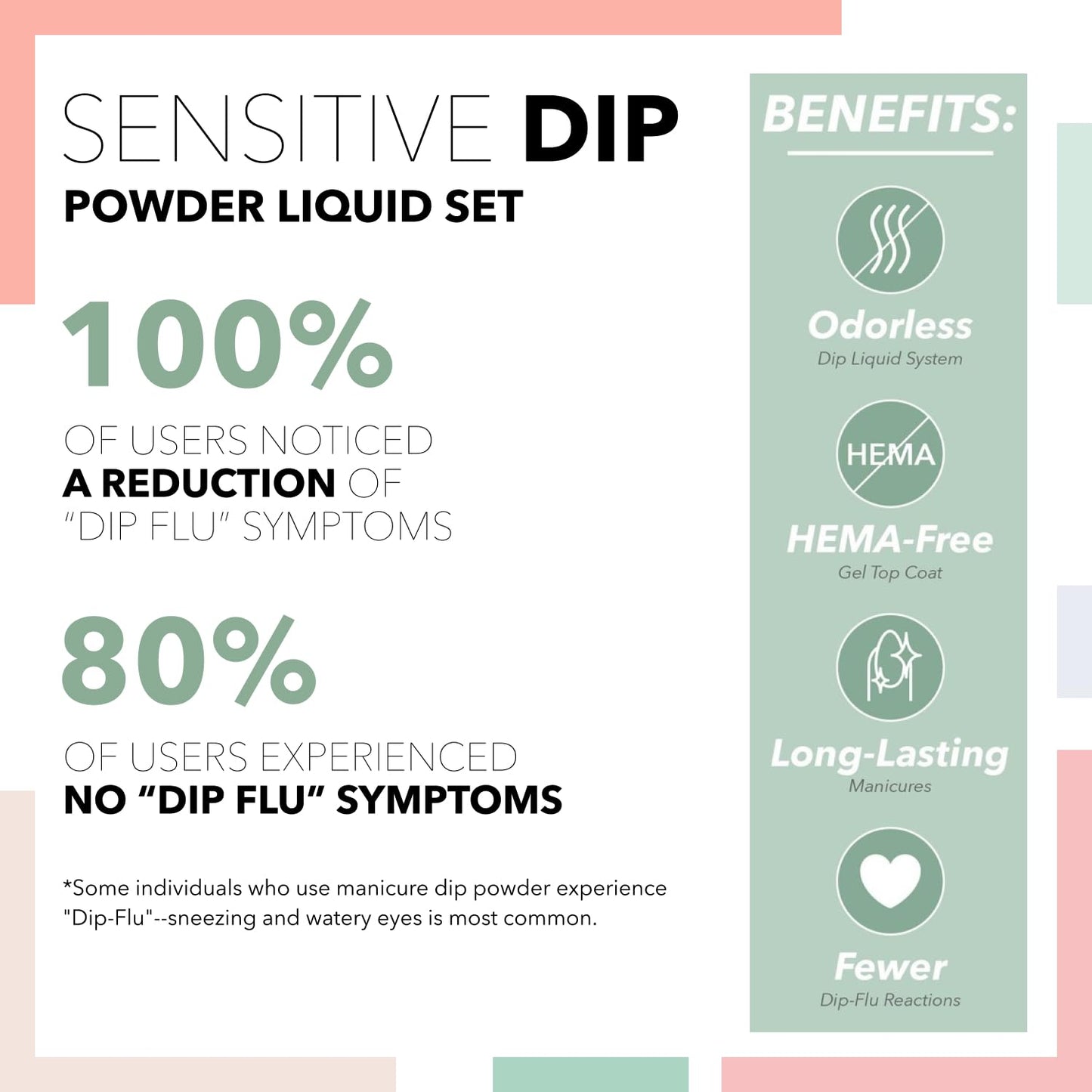 Revel Nail Sensitive Dip Powder Liquid Set - Base Coat, Activator, Gel Top Coat, Hema Free, Suitable for Sensitive Nails