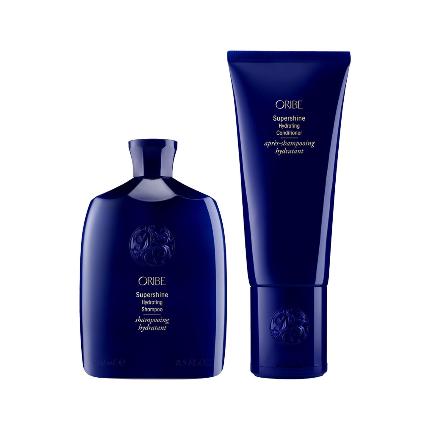 ORIBE Supershine Hydrating Shampoo (8.5oz) & Conditioner (6.7oz) Set - Cleanse, Condition & Hydrate Dry Hair - Adds Glossy Shine, Smooths Frizz & Softens Strands - For All Hair Types