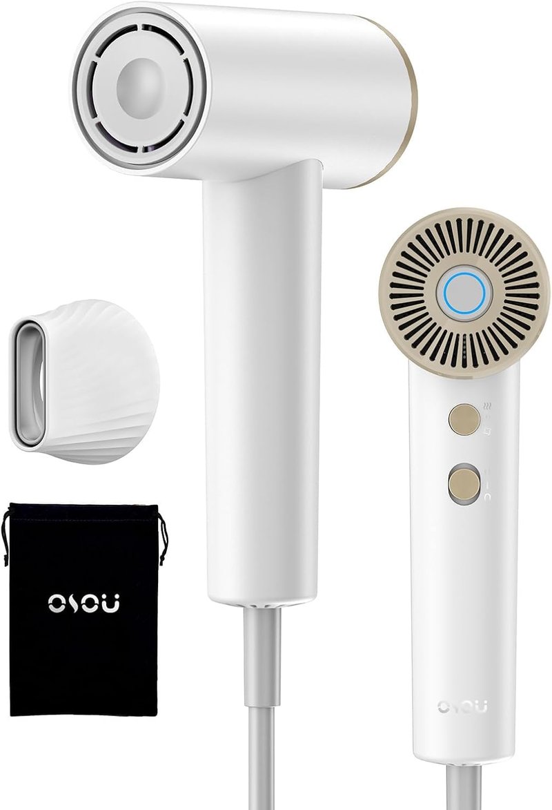 OSOU Ionic Hair Dryer, High-Speed Blow Dryer - 150,000 RPM Brushless Motor, 500 Million Negative Ions, Ultra-Light & Small, Smart Temp Control, Quiet Hairdryer for Women, Ideal for Travel, Home