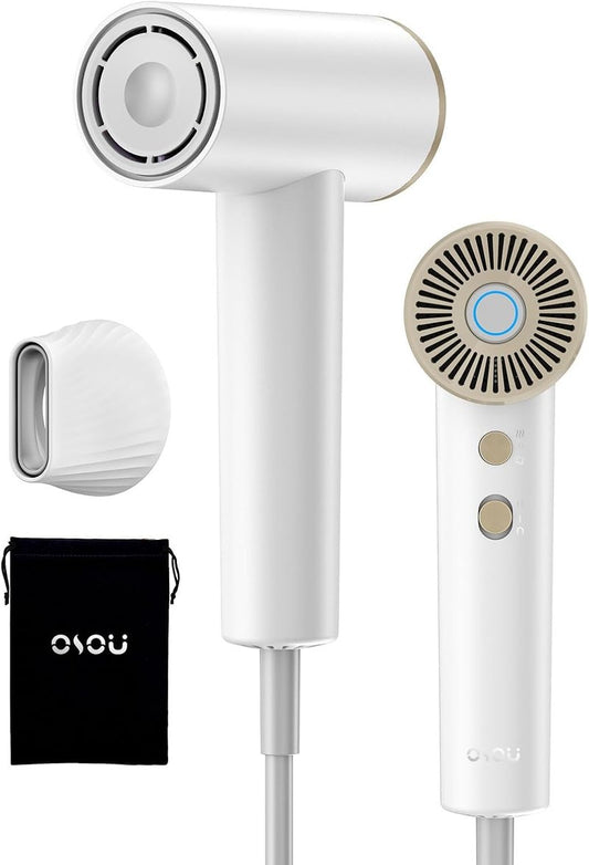 OSOU Ionic Hair Dryer, High-Speed Blow Dryer - 150,000 RPM Brushless Motor, 500 Million Negative Ions, Ultra-Light & Small, Smart Temp Control, Quiet Hairdryer for Women, Ideal for Travel, Home
