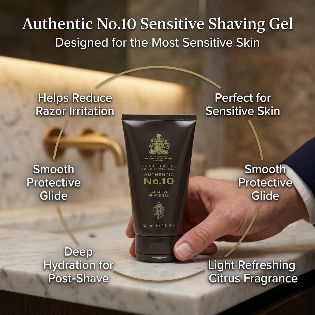 Authentic No.10 Sensitive Shaving Gel - Premium Formula for Smooth Shave | 1 lb
