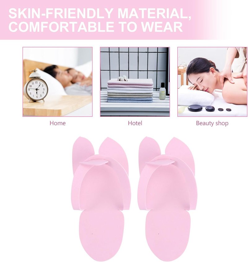 Disposable Pedicure Slippers - 12 Pairs Lightweight EVA Flip-Flops for Spa & Home Use | Comfortable & Stylish