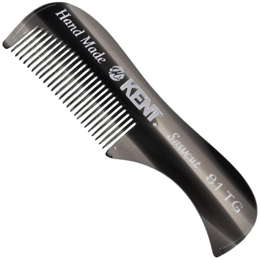 KENT A 81T Graphite X-Small Men's Beard Mustache Pocket Comb, Fine Toothed for Facial Hair Grooming and Styling. Hand-Made of Quality Cellulose Acetate, Made in England