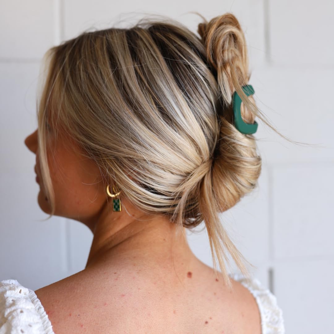 KAXI Lay Down 2.0 Hair Clip Claw, Perfect for Thick & Thin Hair, Strong Durable Hair Clip (Forest Green)