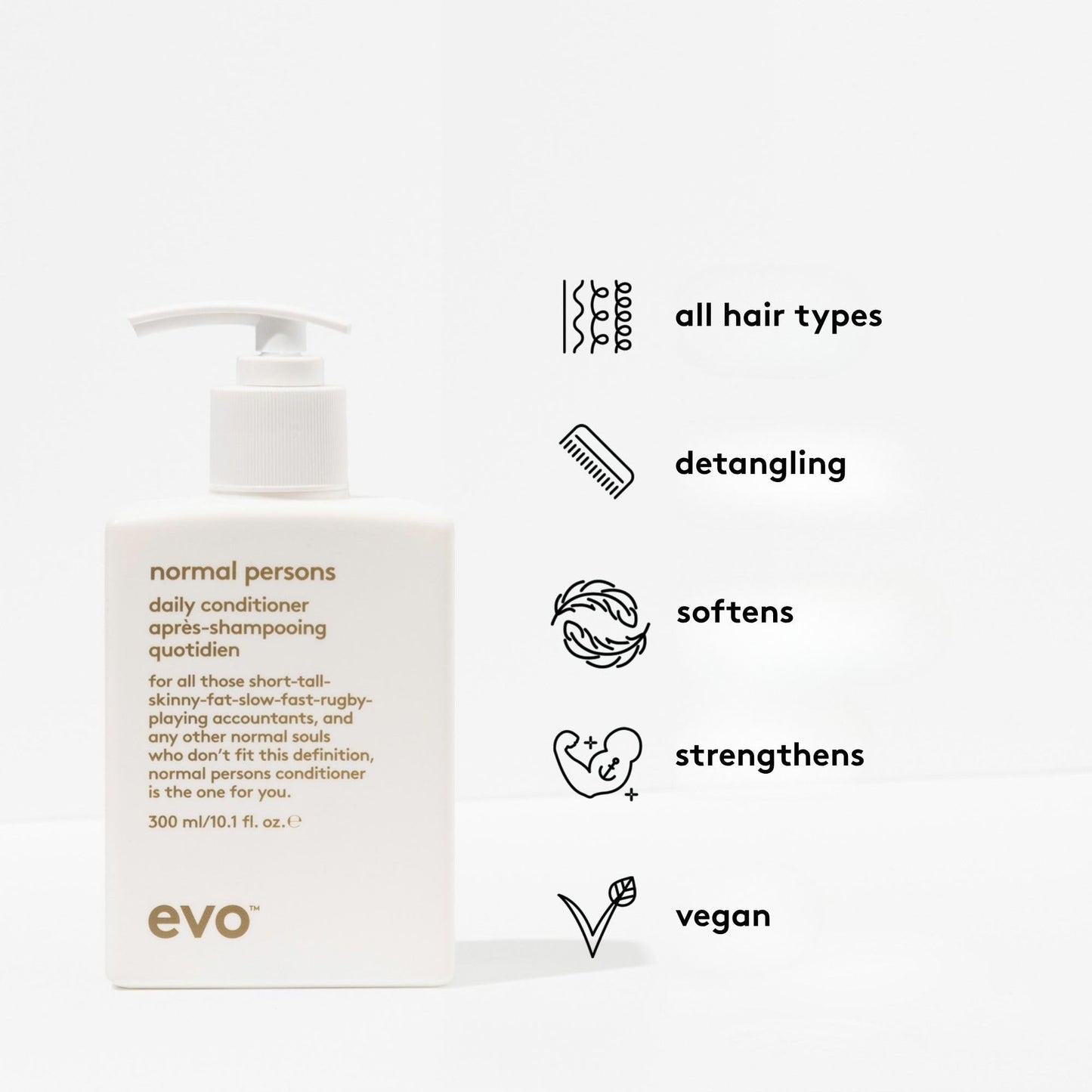 Evo Normal Persons Daily Lightweight Conditioner for Normal to Oily Hair - Refreshes Scalp, Reduces Frizz & Strengthens - 10.1 fl oz