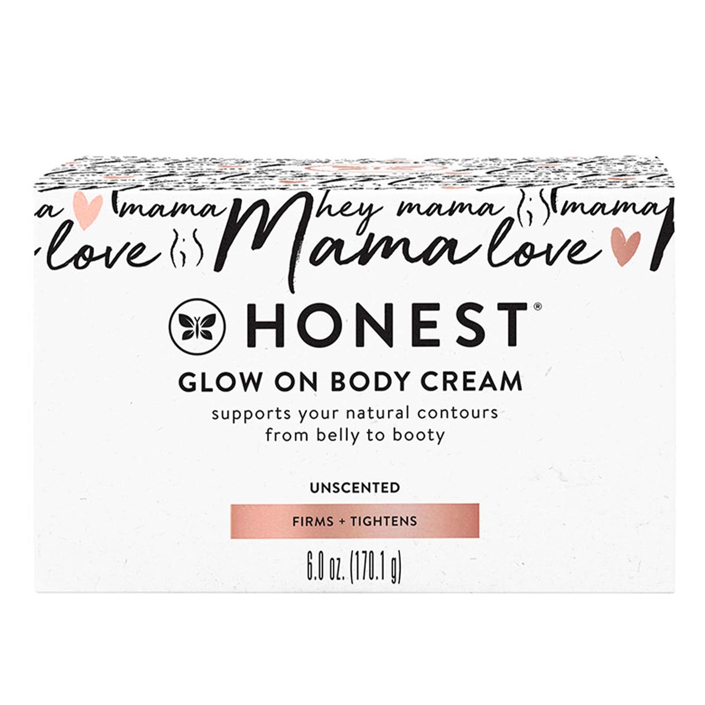 The Honest Company Mama Glow On Body Cream, Hydrates Firms and Tightens Skin, Shea Butter Avocado Oil Vitamin E 6 oz