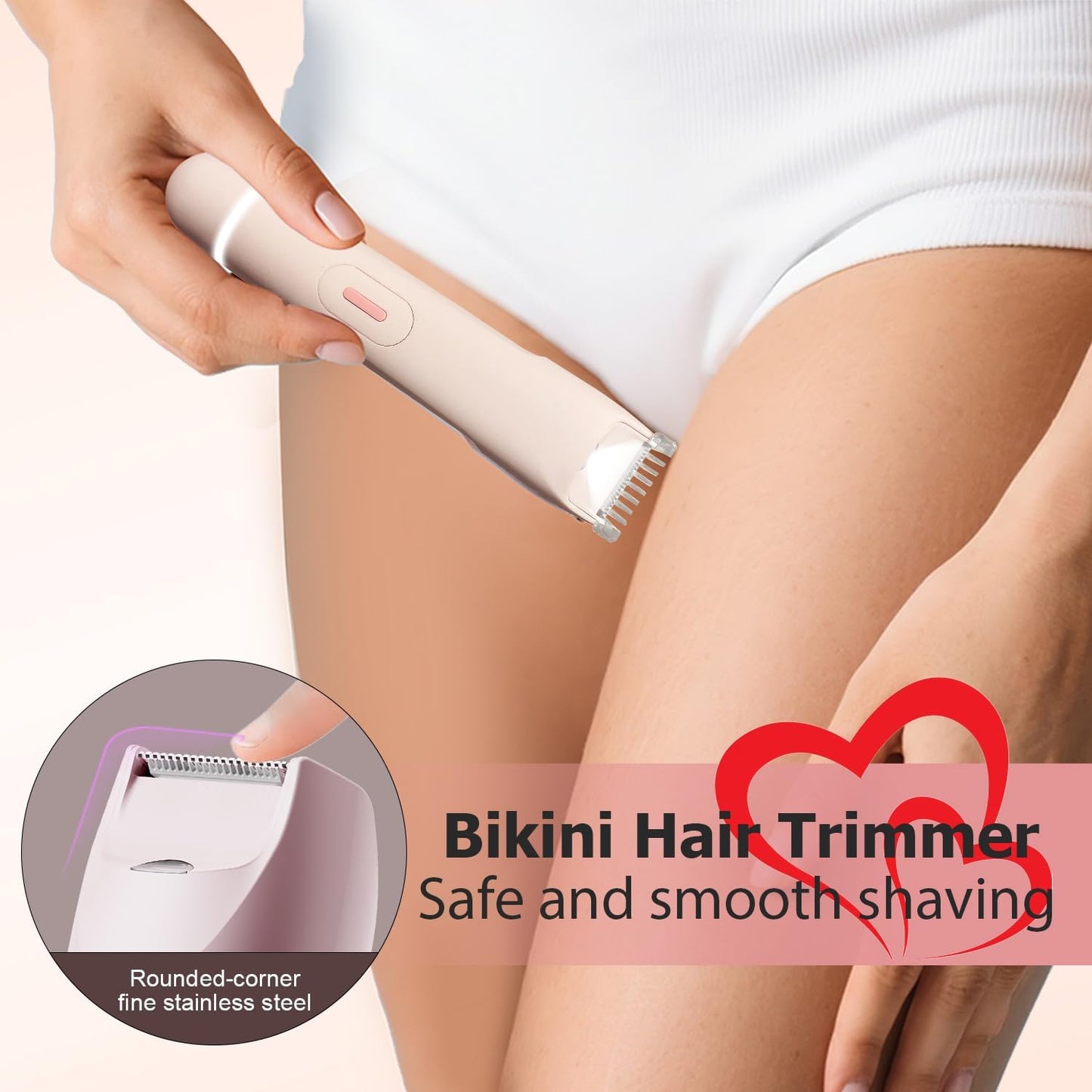 Bikini Trimmer for Women - 2 in 1 Electric Dual Head Shaver | Rechargeable, Waterproof & Painless for Sensitive Skin