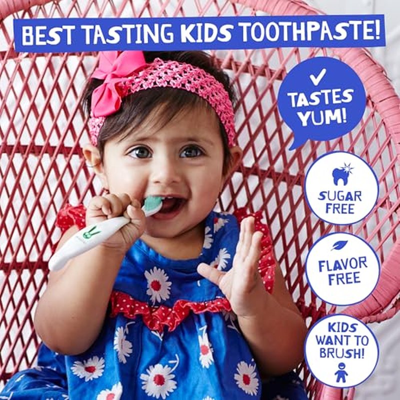 Jack N' Jill Natural Toothpaste for Kids - Fluoride Free Toothpaste, Safe to Swallow, 40% Xylitol, BPA Free - 1.76 oz (Variety Pack of 5)