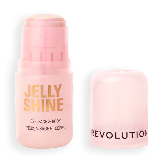 Revolution, Jelly Shine Shadow & Highlight Stick for Eyes, Face & Body with Pearlescent Shimmer Effect, Vegan & Cruelty-Free, Ethereal Pink