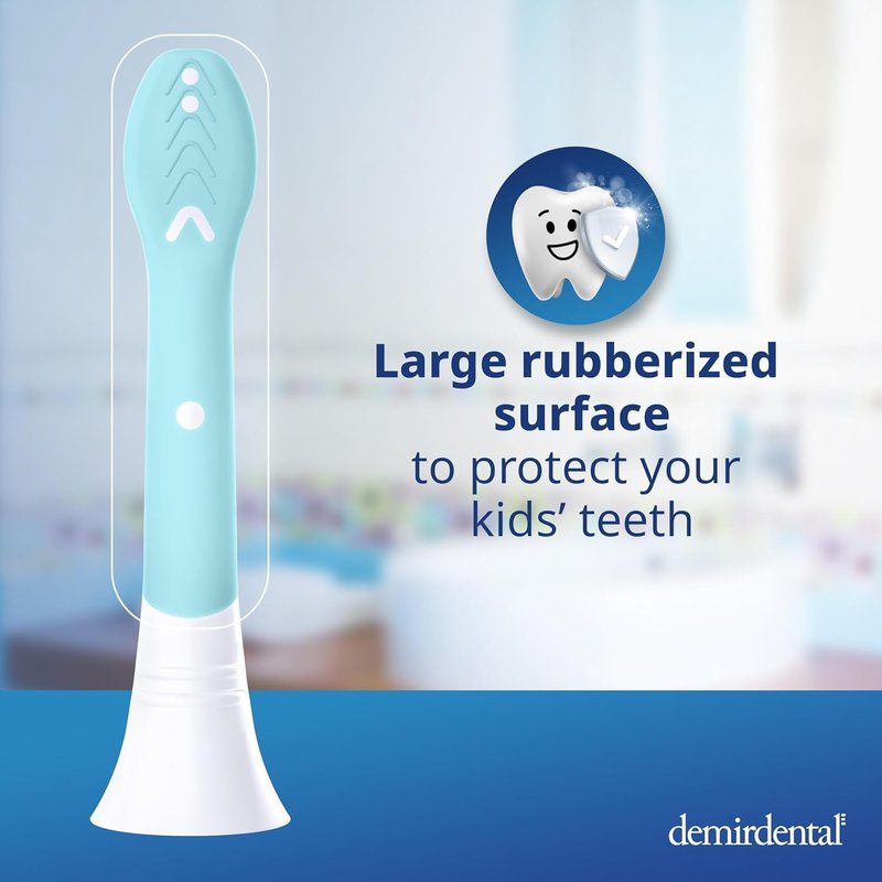 Kids Mini Toothbrush Heads for Philips Sonicare | Sensitive Replacement Heads for Ages 3-6 - Turquoise - 8 Pack