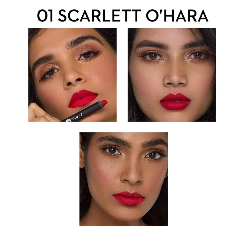 SUGAR Cosmetics Matte as Hell Crayon Lipsticks for Women Lasts Up To 8+ Hours Lip Crayon with Sharpener 2.8gm - 1 count (Pack of 1) 11 Elle Woods