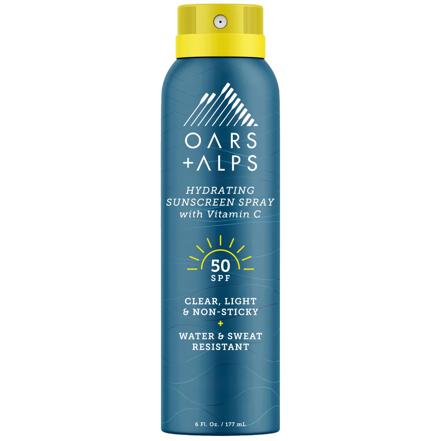 Oars + Alps Sunscreen Spray for Face & Body, SPF 50 Spray Sunscreen Infused with Vitamin C & Antioxidants, No White Residue, Water & Sweat Resistant, All Skin Types, Lightweight, Hydrating, 6oz, 1pk