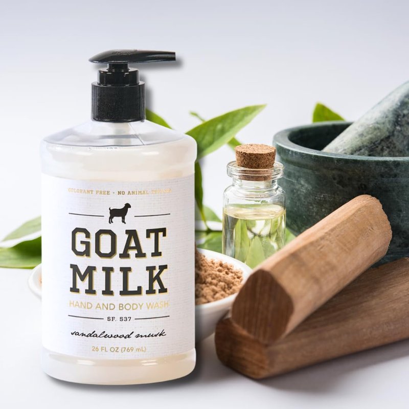San Francisco Soap Company Goat Milk Hand And Body Wash | Sandalwood Musk | Dye-Free Body Wash And Hand Soap | Enriched With Nourishing Goat Milk | Unisex Fragrance | 25.5 Fl Oz