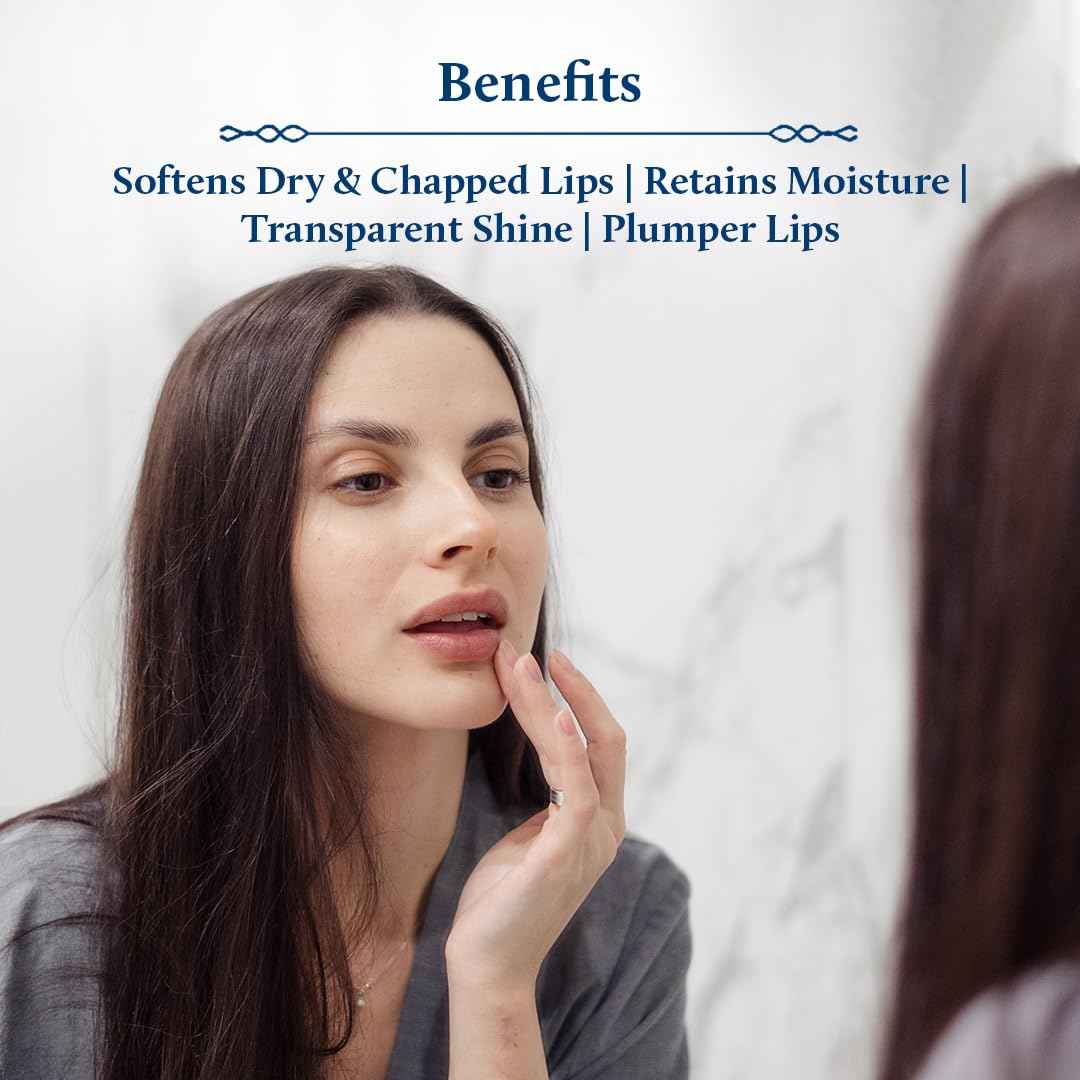 Blue Nectar Natural Hydrating Coffee Lip Balm with Organic Ghee for Dry Cracked Lips | Ayurvedic Lip Gloss with Herbal Clean Ingredients (0.35 oz, 10 Herbs)