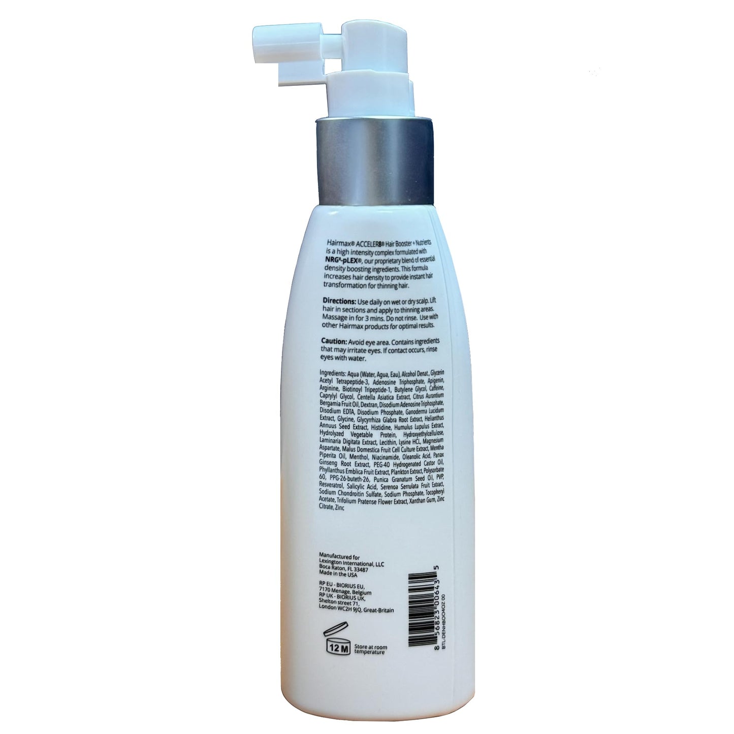 Hairmax Acceler8 Hair Booster + Nutrients - Topical Hair Regrowth Treatment - Thinning Hair Loss Solution - Advanced Scalp Care - Minimizes Hair Shedding - B Vitamins & Omega 6-4 fl oz