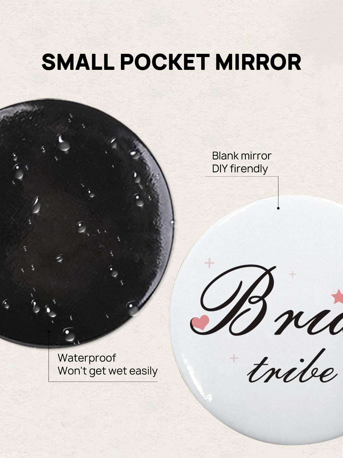 Getinbulk Compact Small Makeup Mirror Bulk, Mini Travel Pocket Mirror for Purse Women Pack of 36 Pcs(Round, White)