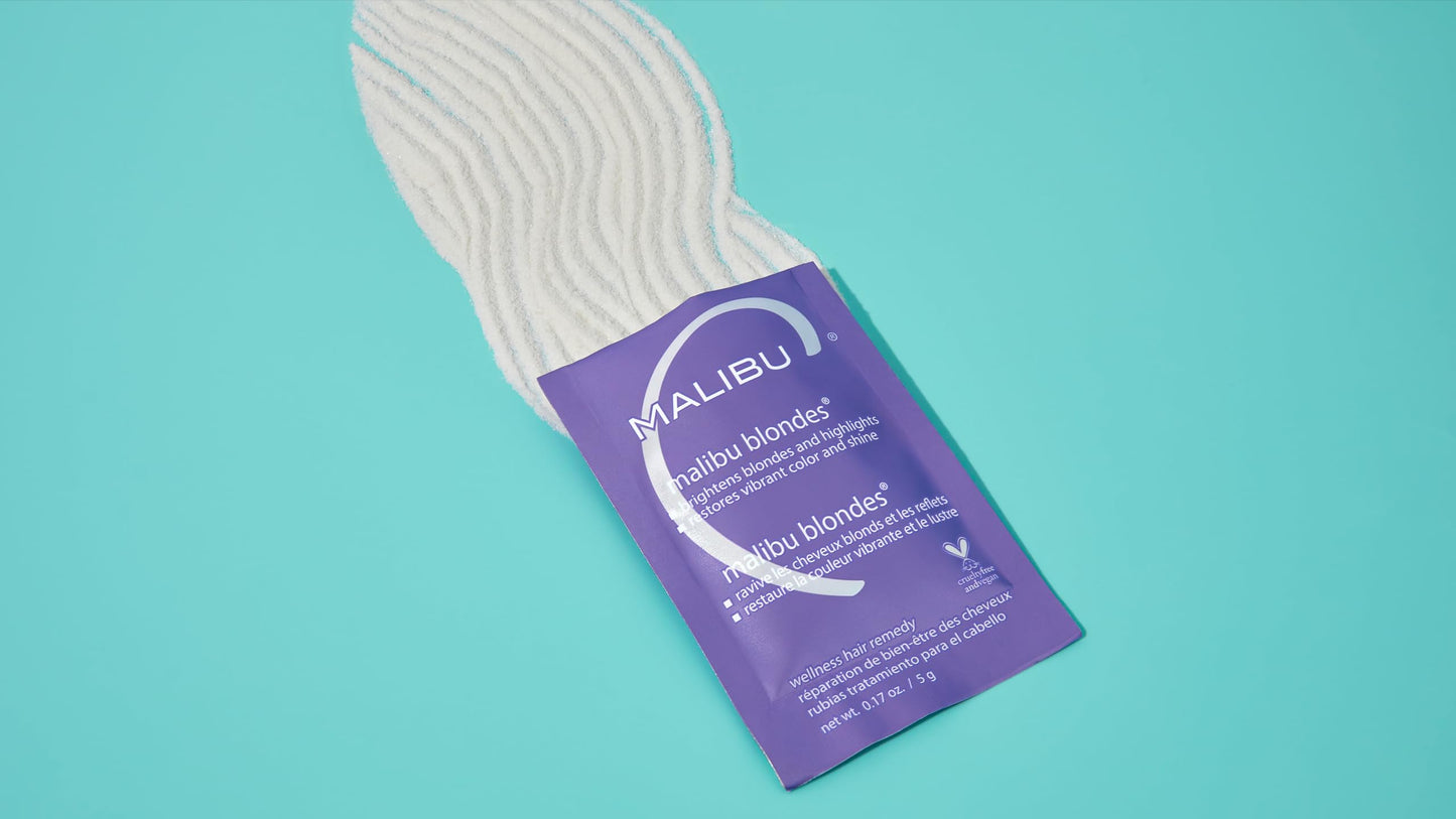 Malibu C Blondes Wellness Remedy - Removes Discoloration from Bleached, Highlighted or Natural Blonde Hair + Restores Vibrance and Shine with Vitamin C Complex (12 Packets)