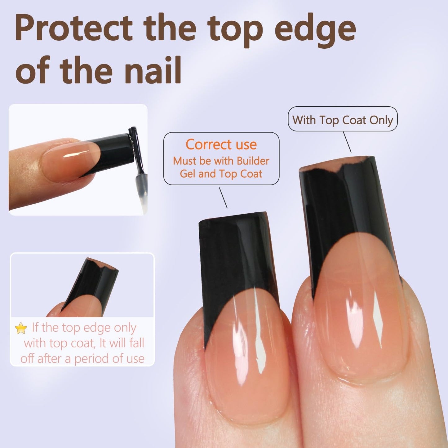 French Gel Nail Tips - 240 Pcs Long Square Pink Press-On Nails | Pre-Filed, No Need to Shape, 15 Sizes for DIY Nail Art