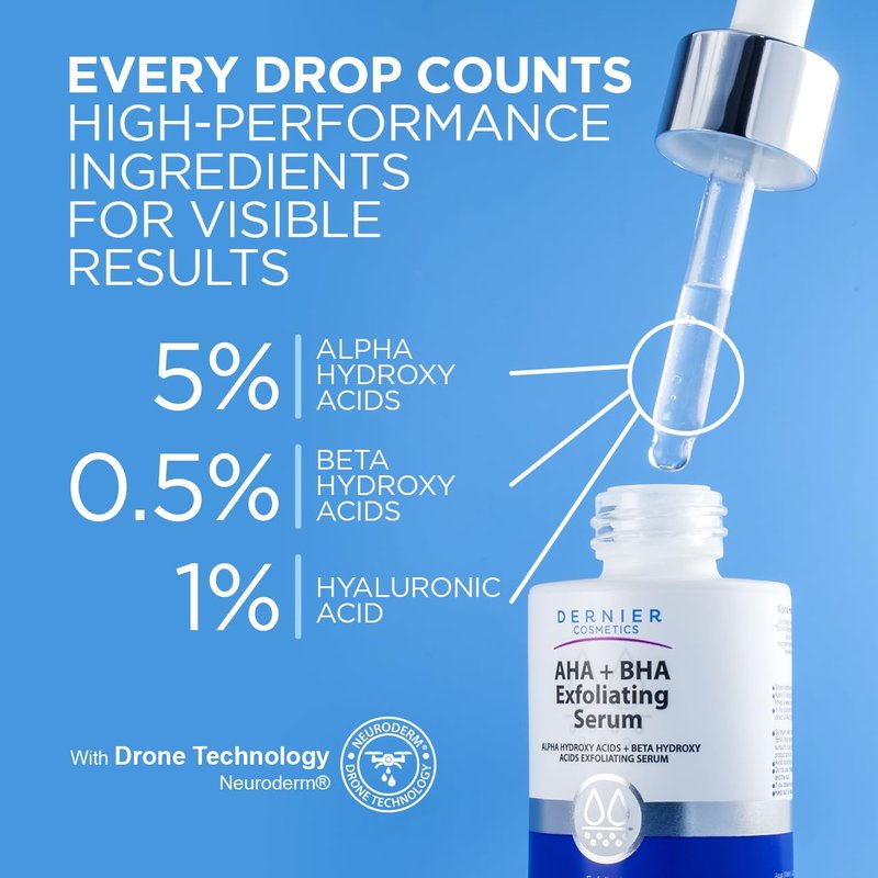 Dernier Exfoliating Serum | AHA + BHA 0.5% for Hyperpigmentation & Pore Minimizing - 1 fl oz