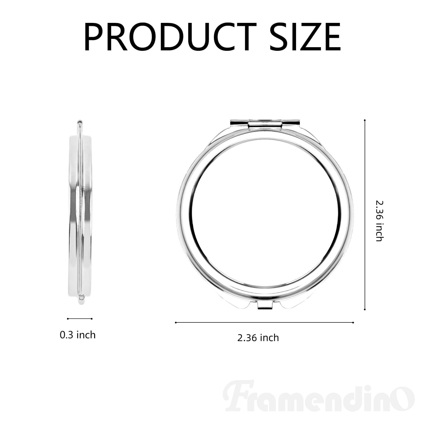 Framendino, 12 Pack Round Sublimation Cosmetic Mirrors Blanks Portable Folding Mirror for Women