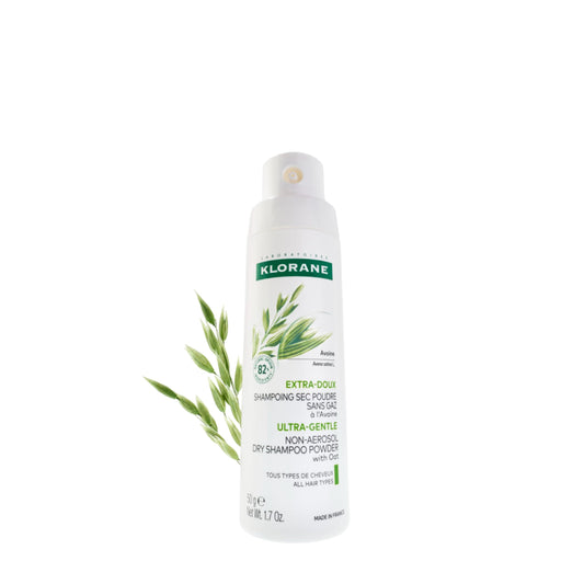 Klorane Dry Shampoo with Oat Milk - Eco-Friendly Non-Aerosol Formula - Vegan & Dermatologist Tested - Ultra-Gentle Powder Formula with Plant-Based Ingredients - Fully Recyclable Bottle - 1.7 oz.