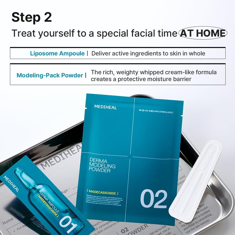 Mediheal Derma Modeling Pack - Madecassoside Blemish Relief | Hydrating DIY Icy Jelly Mask for Clear Skin