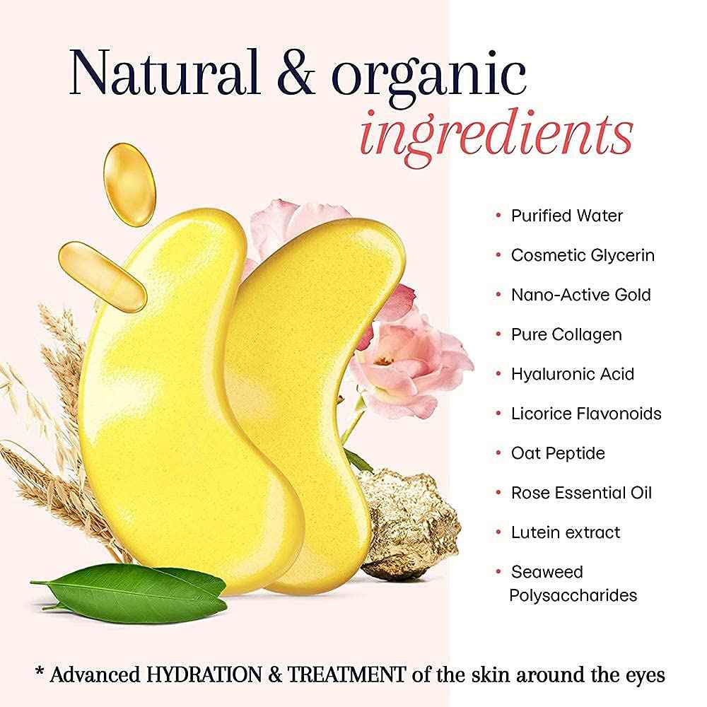 Eye Mask, 60 Pairs Collagen Under Eye Patches, Crystal Eye Gel Pads Treatment for Reducing Dark Circles, Lighten Wrinkles Anti-Aging Moisturizing, Fine Lines Eye Bags Puffiness for Women Men