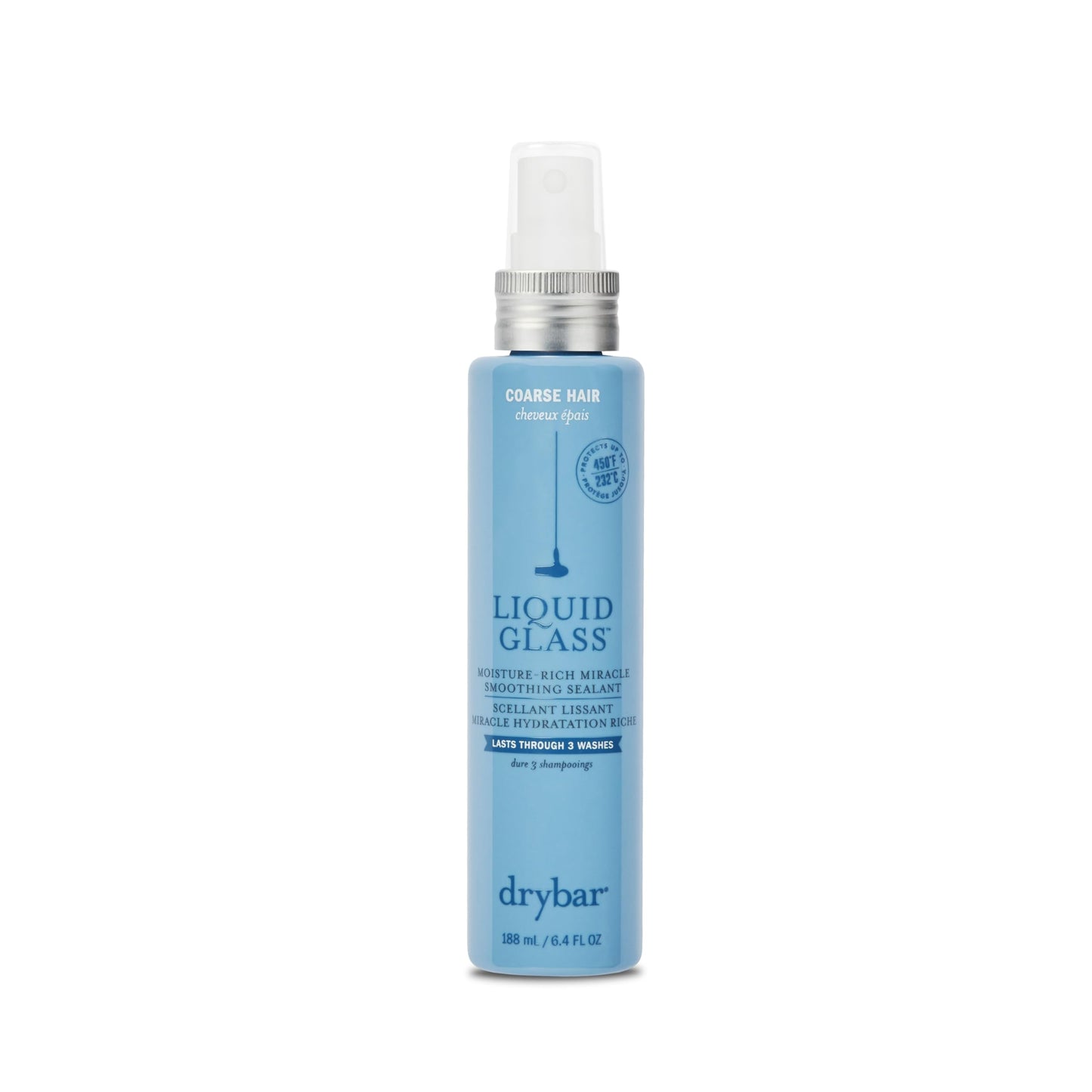 Drybar Liquid Glass Moisture-Rich Miracle Smoothing Sealant for Coarse Hair | Heat Protectant for Hair, Lasts through 3 Washes for Long-Lasting Frizz Resistance and High-Shine Finish