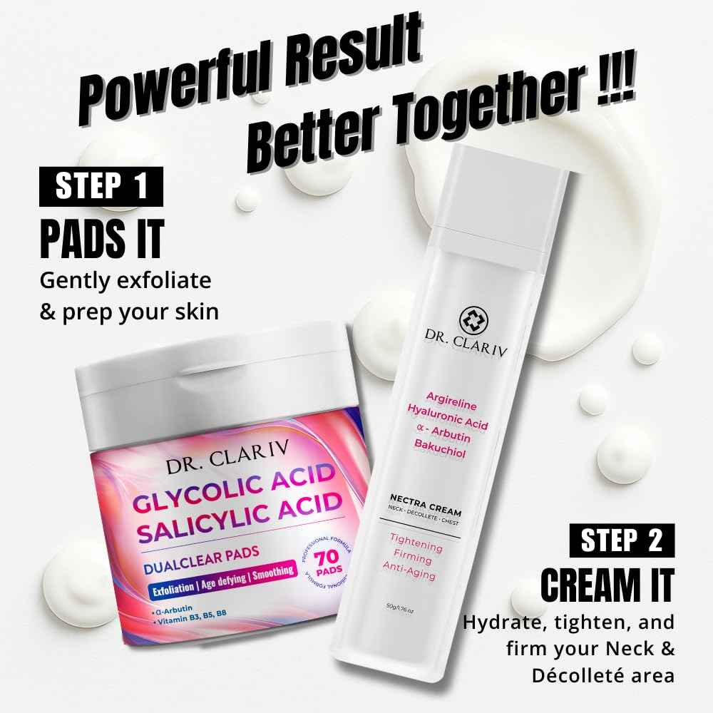 Neck Tightening Cream with Argireline AH-8, Bakuchiol, Hyaluronic Acid & Alpha Arbutin – Firming Moisturizer for Face, Neck & Décolleté – Anti-Wrinkle Cream for Women & Men – 1.76 Oz