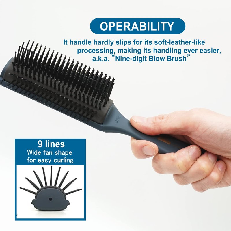 Vess Professional Hair Blow Brush Pro-2000 Ceramic 9 rows Wide Type-English Instruction Manual-Made in Japan