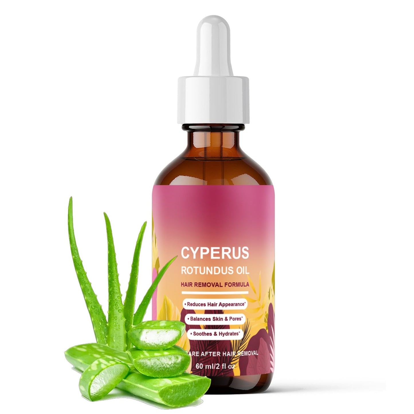 WOJJ Cyperus Rotundus Oil for Natural Hair Reduction, 60ml Hair Inhibiting Oil with Jojoba & Rosehip, Soothing and Moisturizing Body Oil for All Skin Types (1)